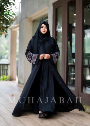White Crystal Karchupi Abaya